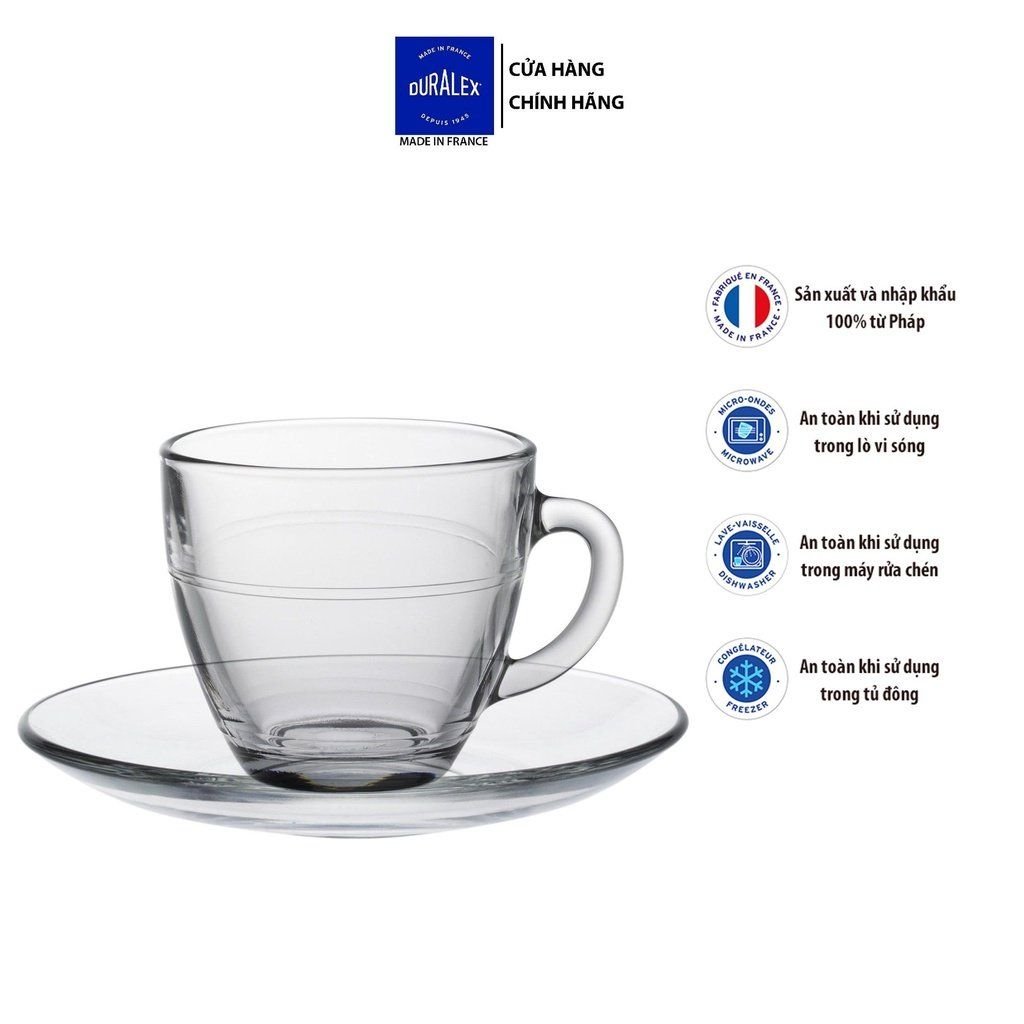 Bộ 2 Tách - Dĩa Gigogne trong Clear 220ml